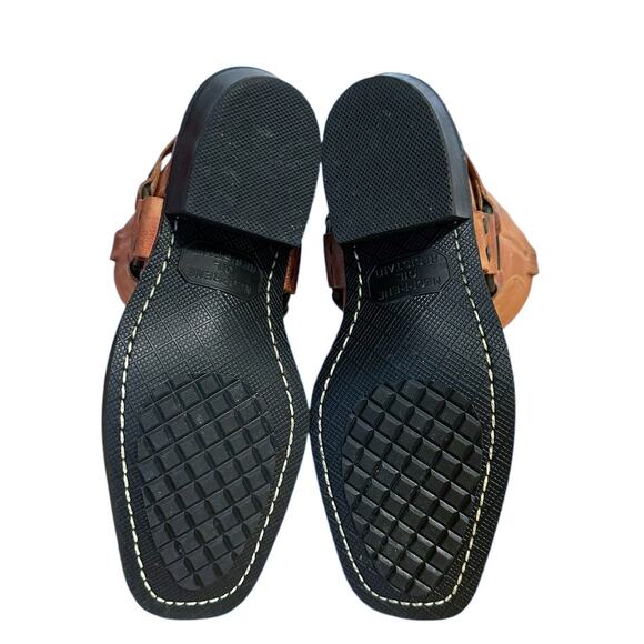 Frye Vintage Peach Eagle Harness Leather Mid Calf Boots Size 6 - Picture 11 of 13